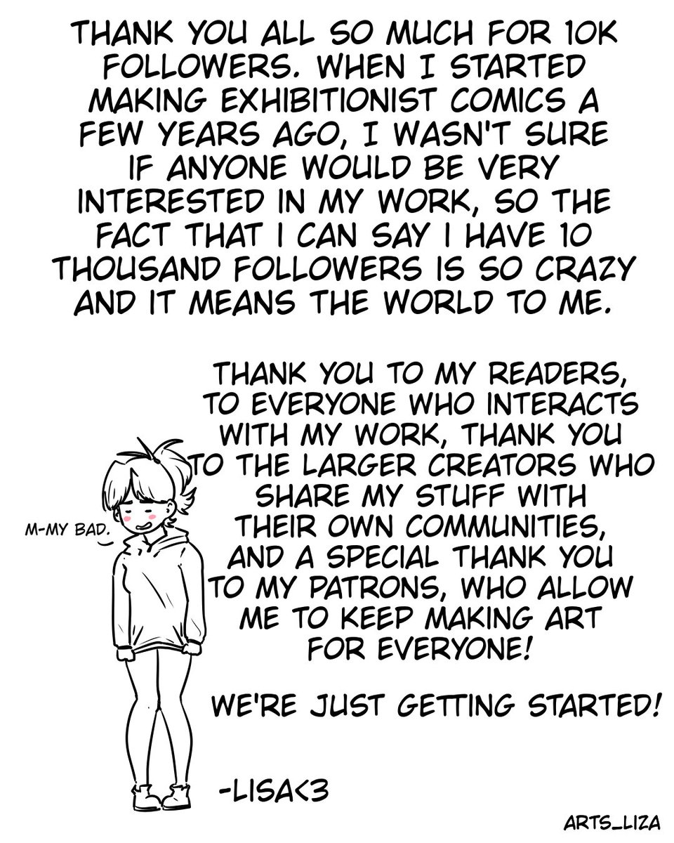 arts_liza's tweet photo. Got a bit caught up in the moment there...

Jokes aside, thank you all so much. This is a huge milestone for me and it means so much to be here!

Also, feel free to follow my backup @bckp_liza . https://t.co/TFUouubzq2