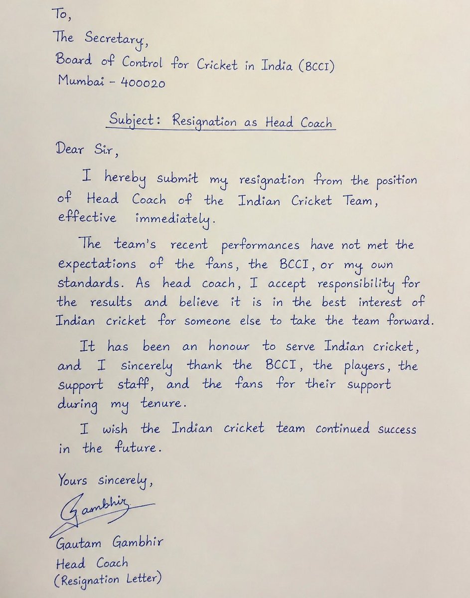 rushiii_12's tweet photo. Dear Coach @GautamGambhir , please send this to the BCCI as soon as possible for the betterment of Team India.🙏 https://t.co/DKGwTTut6i