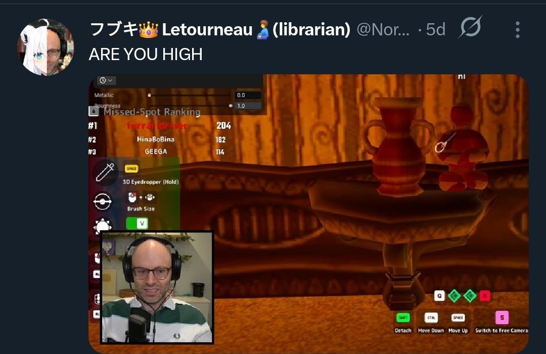 stickydacat's tweet photo. My favorite part of northernlion playing meccha chamelon is librarian crashes tf out on twitter the entire time https://t.co/tUm8TvbKNv