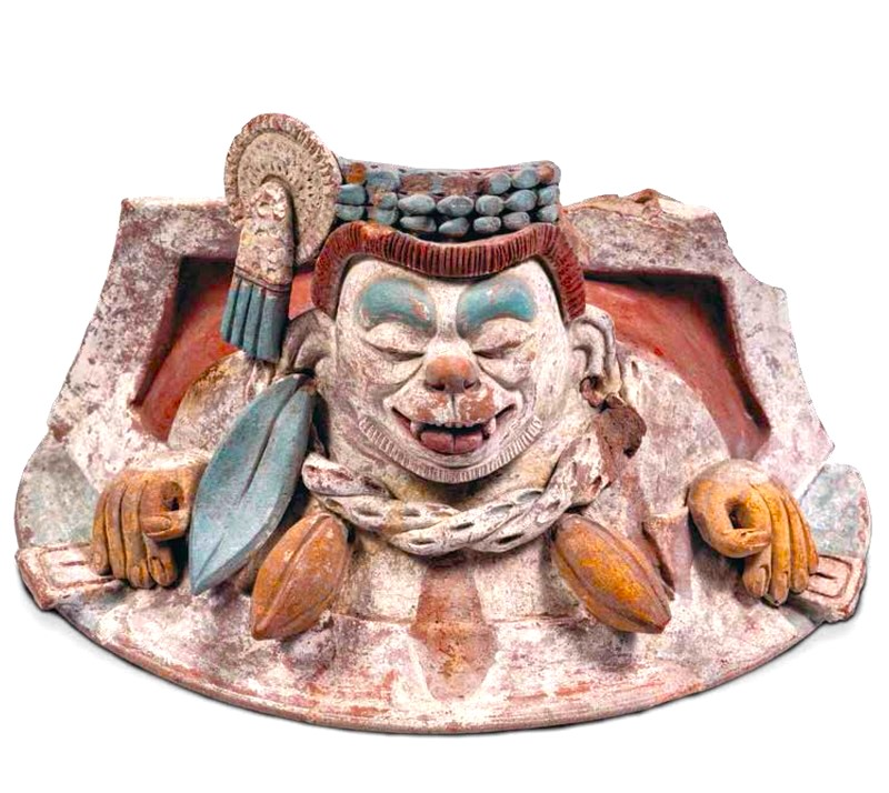 INAHmx's tweet photo. #PiezadelDía 🐒  Tapa de urna con mono y vainas de cacao

Figura de cerámica, modelada y pintada, elaborada durante el periodo Clásico Tardío (600-900), encontrada en Toniná, Chiapas. https://t.co/CEFZAsRknr