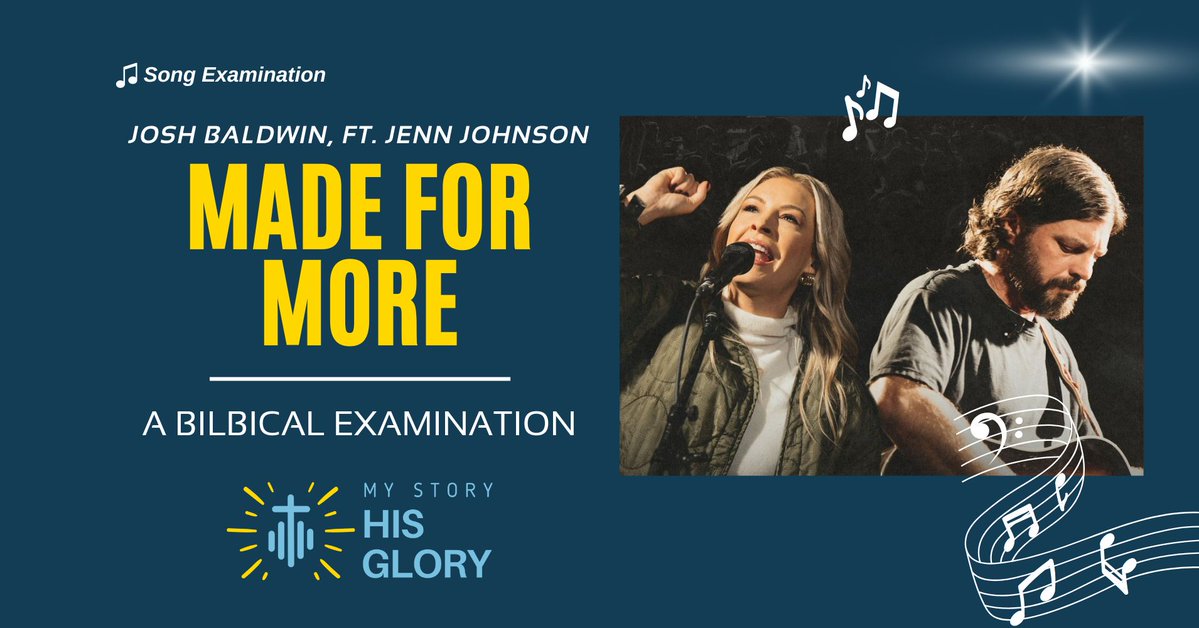 mystoryhisglori's tweet photo. π¨ Is the song, Made For More biblically sound? Click π https://t.co/J23k6Qf8GY to see if YOUR story is in the lyrics. π₯
#SongBreakdown #joshbaldwin #jennjohnson https://t.co/lGeQE2rFpS