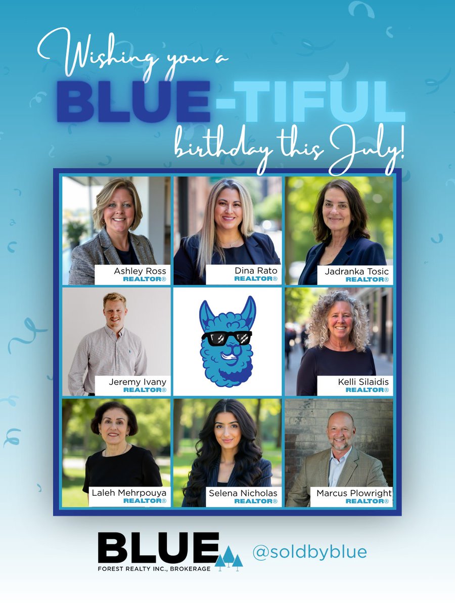 BLUEForestRE's tweet photo. It's your birthday!
We want to celebrate our #bluetiful agents who have their birthdays this July! ๐๐
Have an amazing month!
#soldbyblue #519ldn #birthday https://t.co/gpCns1b6Rk