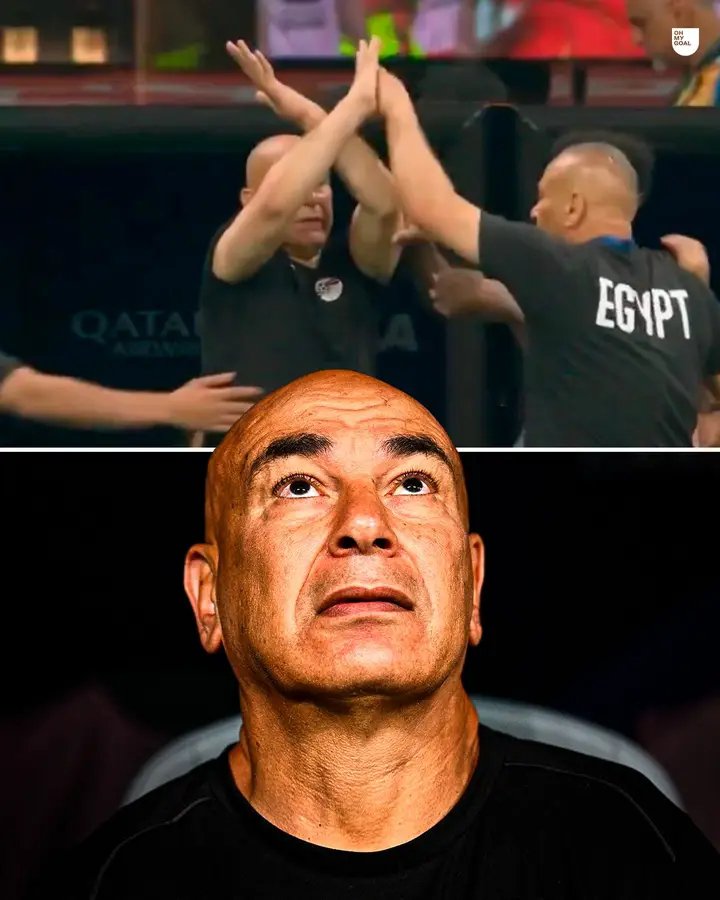 AZROBBEN's tweet photo. The controversy that nobody saw. Egypt manager Hossam Hassan gestured that he had received a racist insult 🙅🏻‍♂️ following Argentina's third goal. The bizarre part? His own assistant coach was telling him to stop.

The chaotic altercation ended with the African manager receiving a yellow card. 🇪🇬🇦🇷 #fifaworldcup