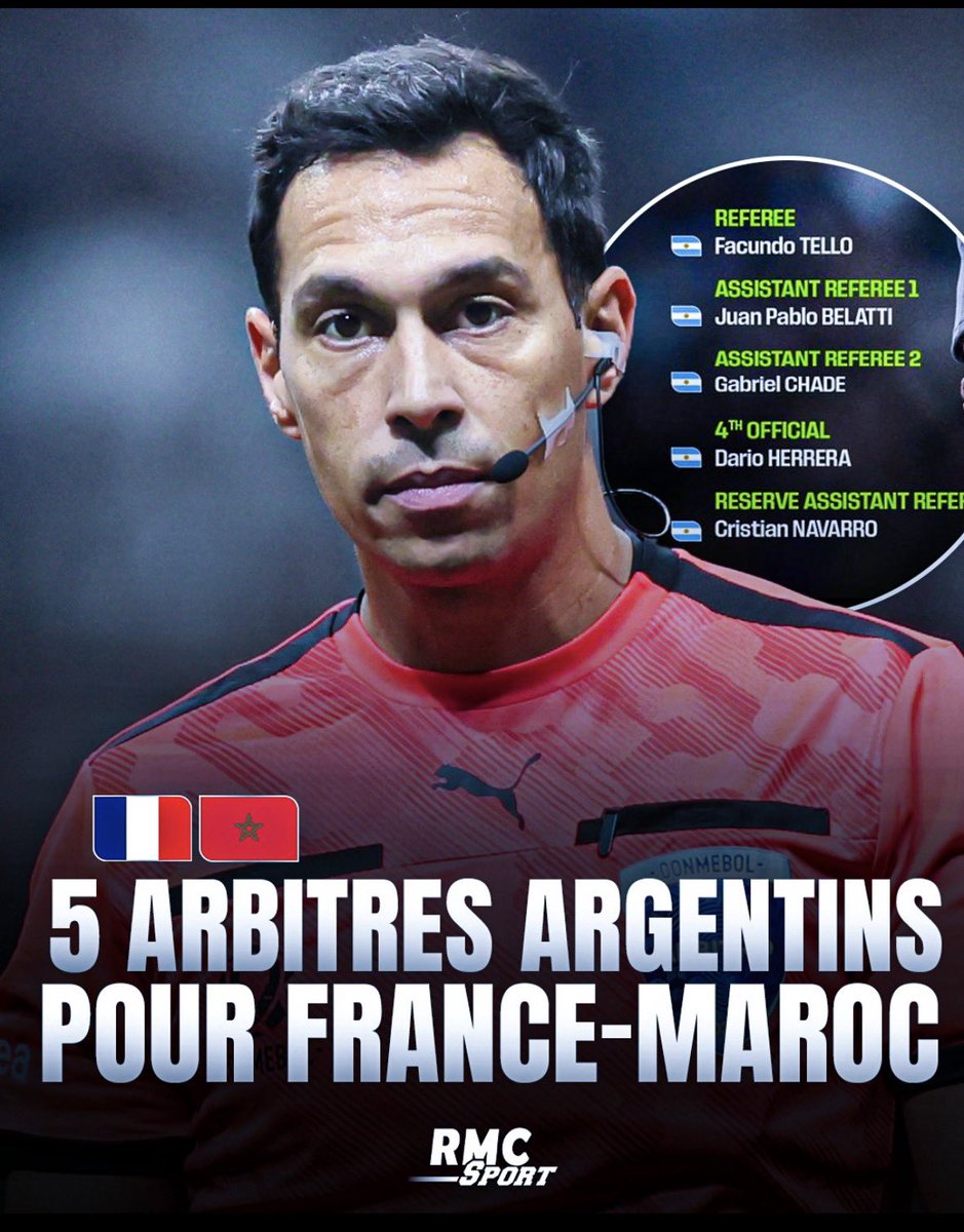 dhbrownibrown's tweet photo. Le match France Maroc promet d’être désastreux avec ces arbitres argentins https://t.co/R3qa53t0O9