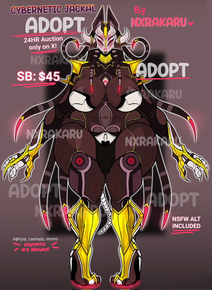 nxrakaru's tweet photo. adob time, cybernetic creature feature. :) Her auction will run here on X for 24 hours- starting once I receive the first bid https://t.co/kurX6CWaOy