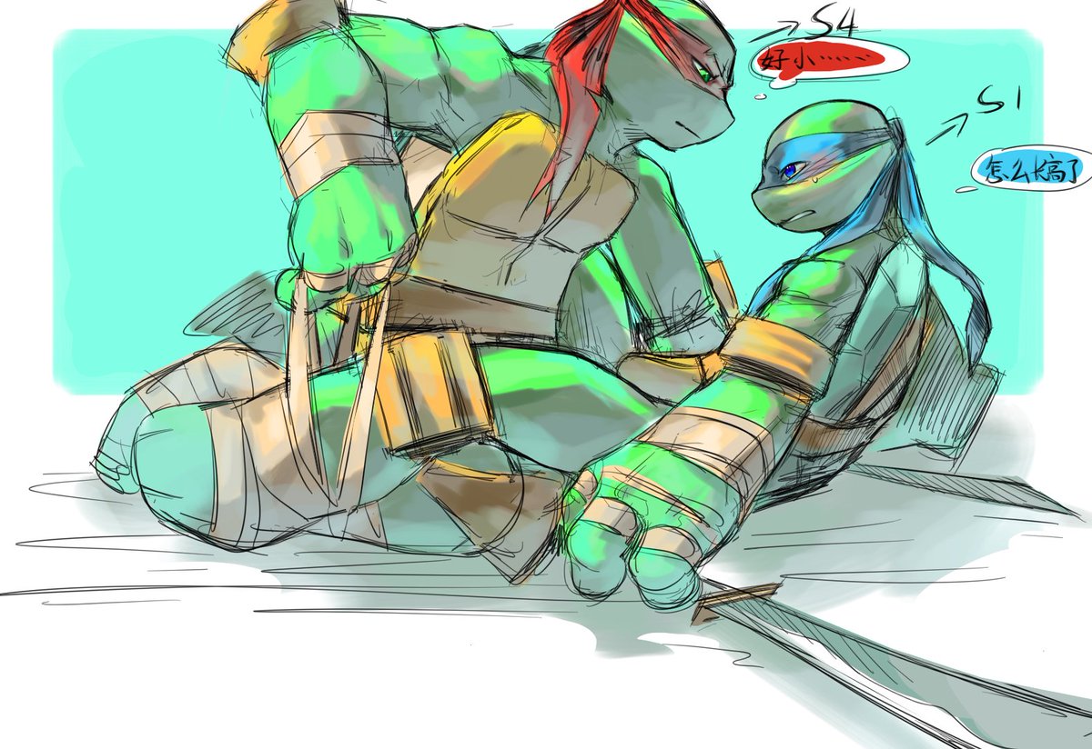 LOFwuyuling's tweet photo. 欧坤啊也是画完了，至于画的咋样先不管了，睡了睡了
#tmnt
#tmnt2012 https://t.co/jB6ydQvQFb