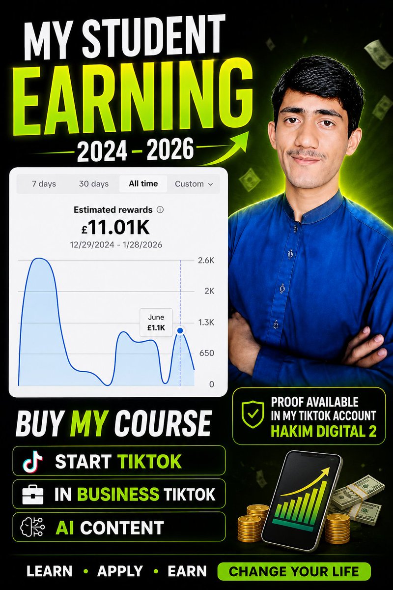 _hakimdigital's tweet photo. 🚀 My Student's Results
✅ Proof Available on my TikTok Account: hakimdigital2 and YouTube Hakim Digital link  https://t.co/aIapfuf2Il 
Ready to start your online earning journey?
📩 DM me to join my course.
#TikTok #TikTokGrowth #AITools #AIContent #OnlineEarning  #HakimDigital https://t.co/HVtUaJnxK2