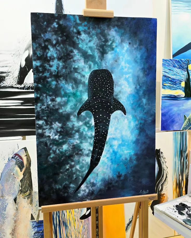 starvenoir's tweet photo. Tarde de pintura e um detalhe muito importante; esse é o meu animal favorito do mar. Quando eu morrer, quero voltar como um desses🌀🐋 https://t.co/vE3xRHgJ80