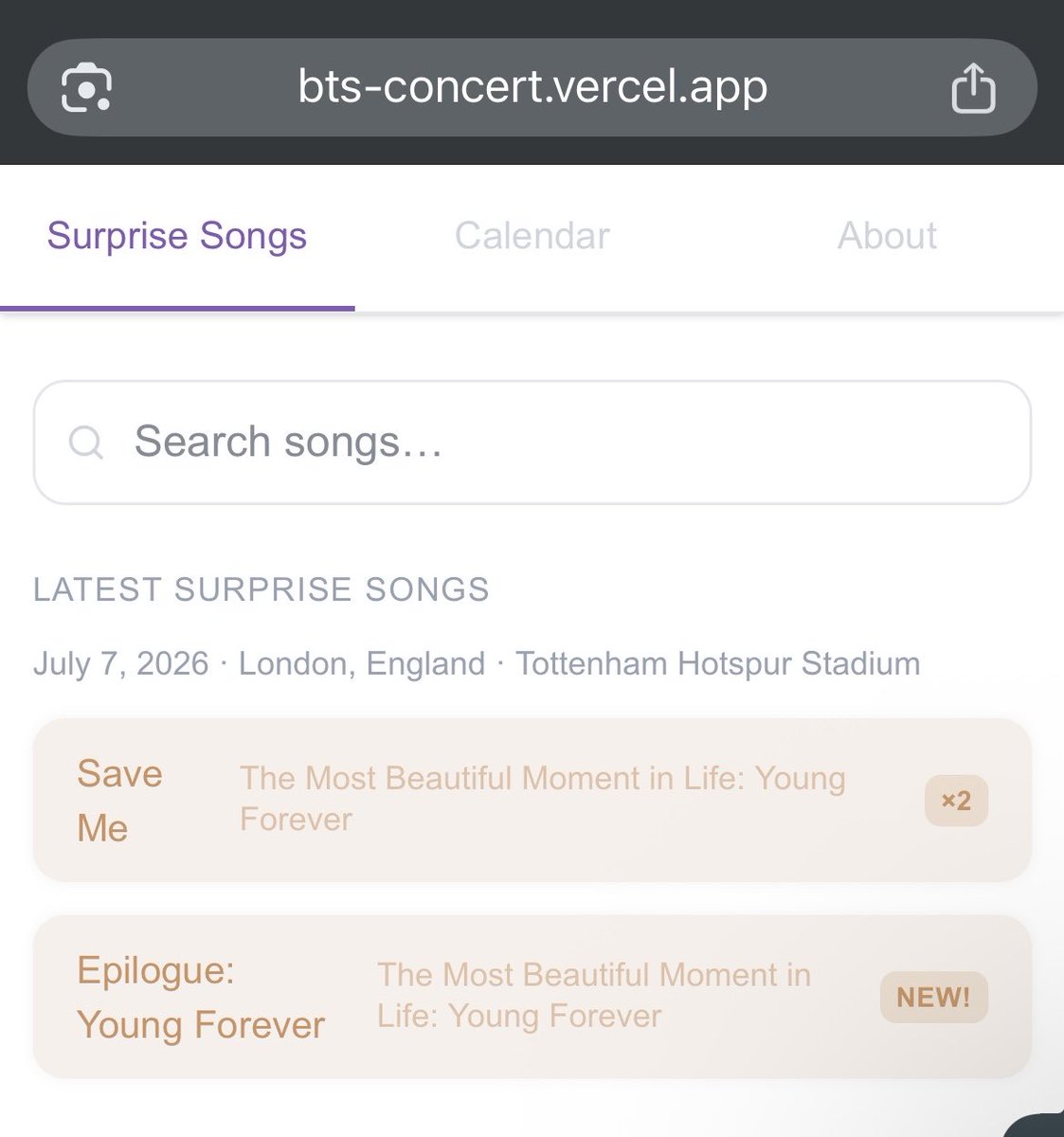 loretogt's tweet photo. #BTS_WORLDTOUR_ARIRANG #BTS_WORLDTOUR_ARIRANG_LONDON 💜

Updated the website with the surprise songs from London 🇬🇧✨

🎤 Night 1:
• Life Goes On
• Dionysus

🎤 Night 2:
• Save Me
• Young Forever

Check the full surprise song tracker here 👇💜

https://t.co/3otqLZjM8M https://t.co/vqgc8j7GEV