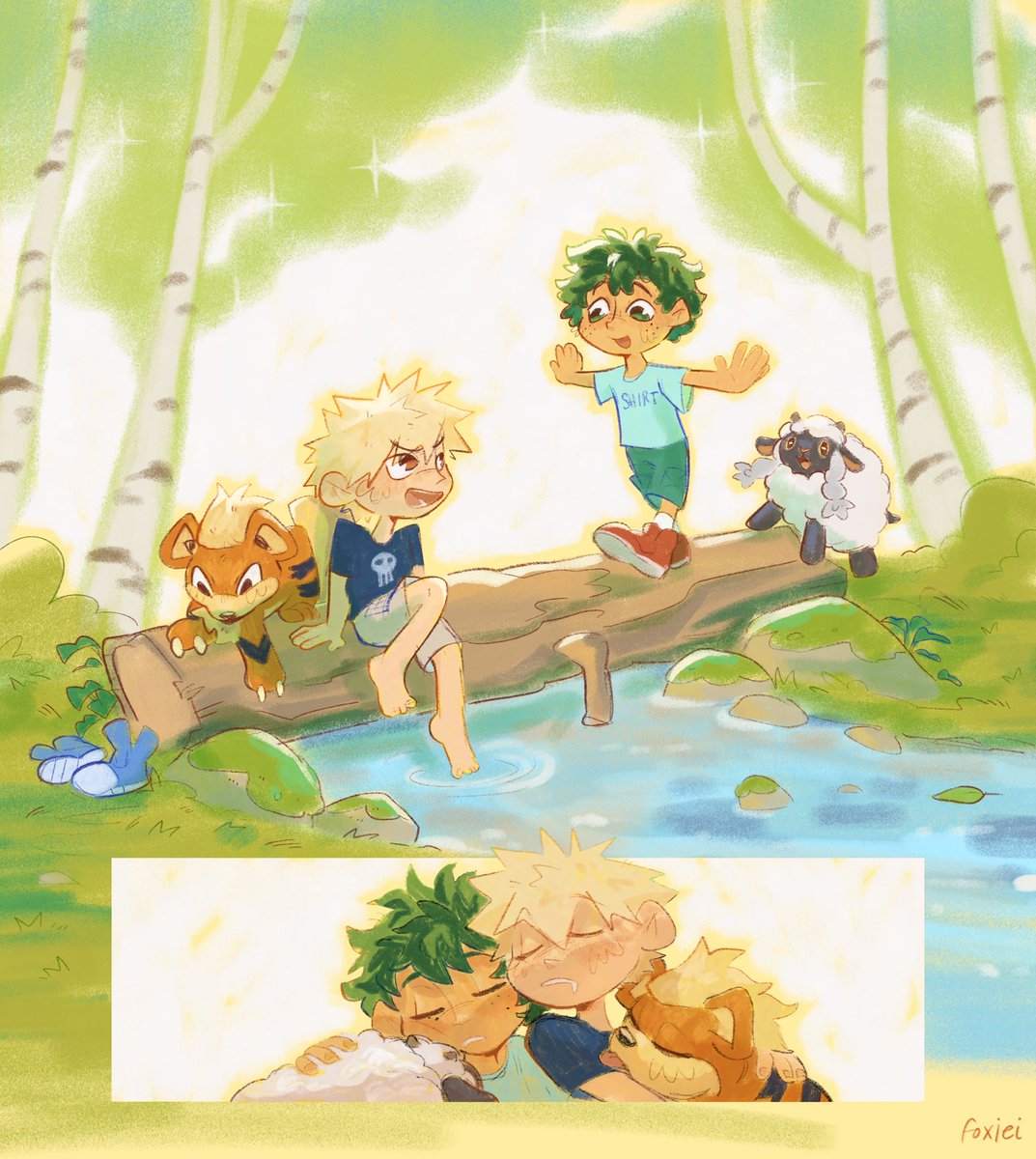 _foxiei's tweet photo. Bkdk pokemon au 

#bnha https://t.co/EgwYV8YJai