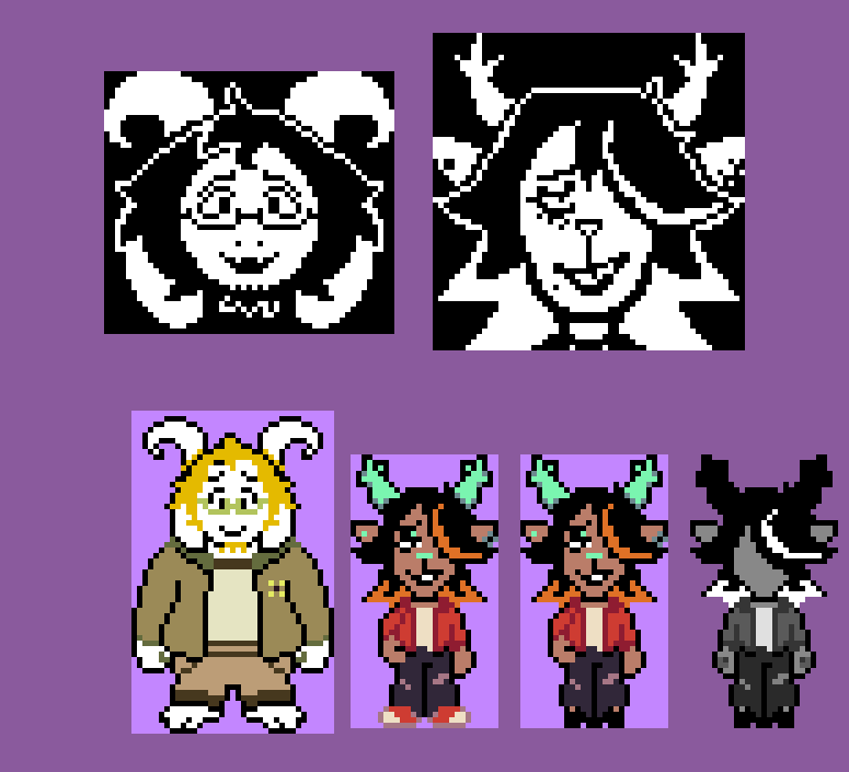 Officiallythat2's tweet photo. made sprites out of them #deltarune https://t.co/6rUoaI50qy