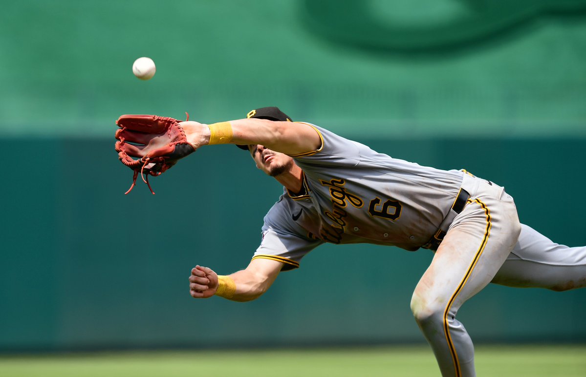 KDPomp's tweet photo. #ICYMI Per Head of sports medicine for the #Pirates Todd Tomczyk, Konnor Griffin will be out  for 8-10 weeks with a with a ligament tear in his ring finger.

He suffered the injury during the third inning of Sundays game while making a diving catch. Jared Triolo will fill in at shortstop.
