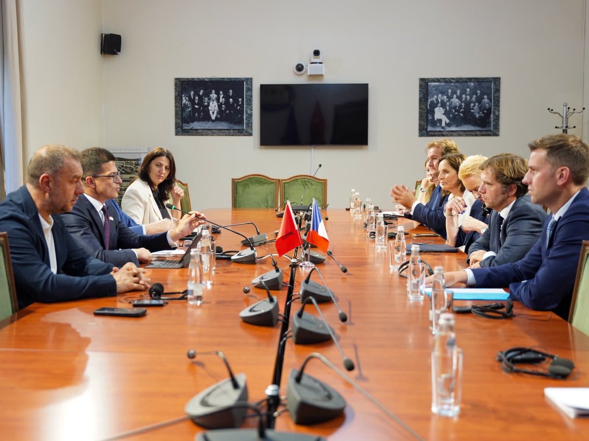 CatherineSuard's tweet photo. Honorée d’avoir accueilli📍#Tirana une délégation de la #CommissiondesAffairesEuropéennes 
de @AssembleeNat , conduite par son Président @PA_Anglade 
Échanges directs et fructueux sur l’appui 🇫🇷 au processus d’adhésion 🇦🇱 à l’🇪🇺 et le rôle des #Parlements nationaux. https://t.co/IJLQQotiSC