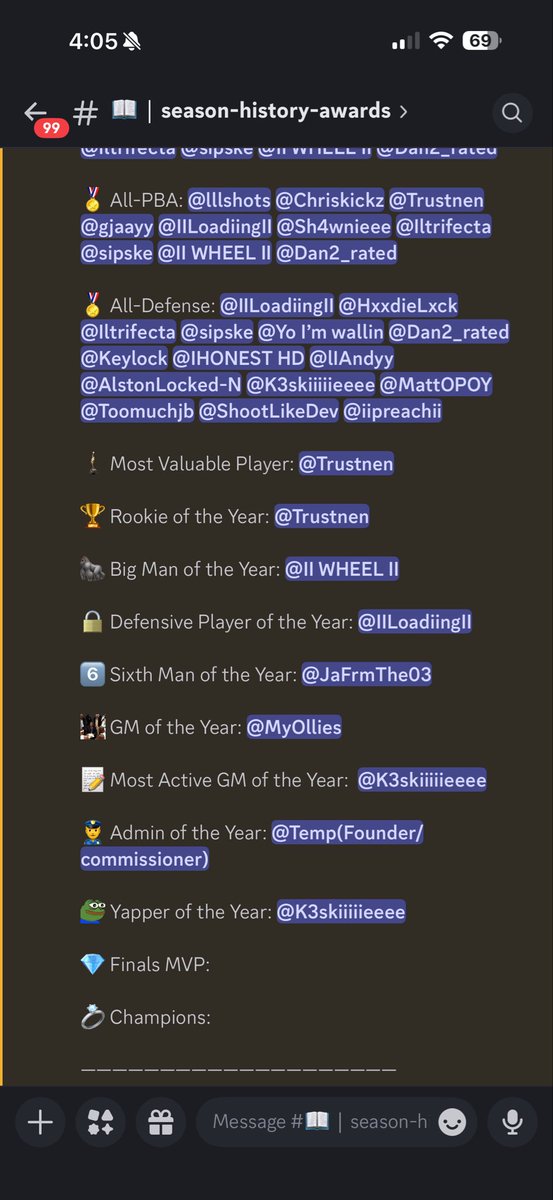 PBABYOT's tweet photo. Congratulations to all of these players and teams for winning these awards and setting records during PBA Season 3. Playoffs start on the 9th who’s winning the 1k+ POT👀👀
#builtdifferent #builtonprestige #2k26 #proam #comp https://t.co/VsK4HOmQBW