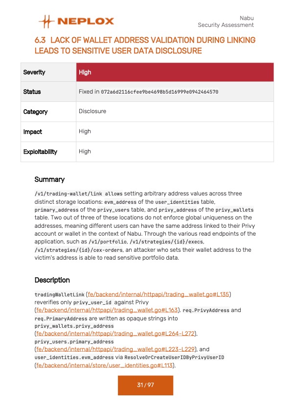 neploxaudit's tweet photo. > Highlights – the bugs you might find interesting:

0️⃣ PrivEsc TO Admin: through Privy Google account linking
1️⃣ Data Leak: when users can link the same address → they collide
2️⃣ Another sign-in flow + Privy / Google Auth bypasses = Account Spoofing

👉 https://t.co/ixzJyZbN17 https://t.co/UCfBMnvw0r