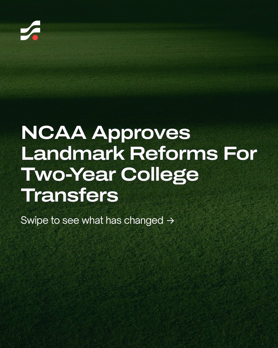 Sports_Recruits's tweet photo. The NCAA just changed the transfer requirements for two-year college athletes moving to Division I.  

On June 24, 2026, the NCAA approved reforms that bring the two-year college transfer path in line with the four-year transfer path. 

Check the thread 🧵 for more! @NJCAA https://t.co/MwaZEj1DdC