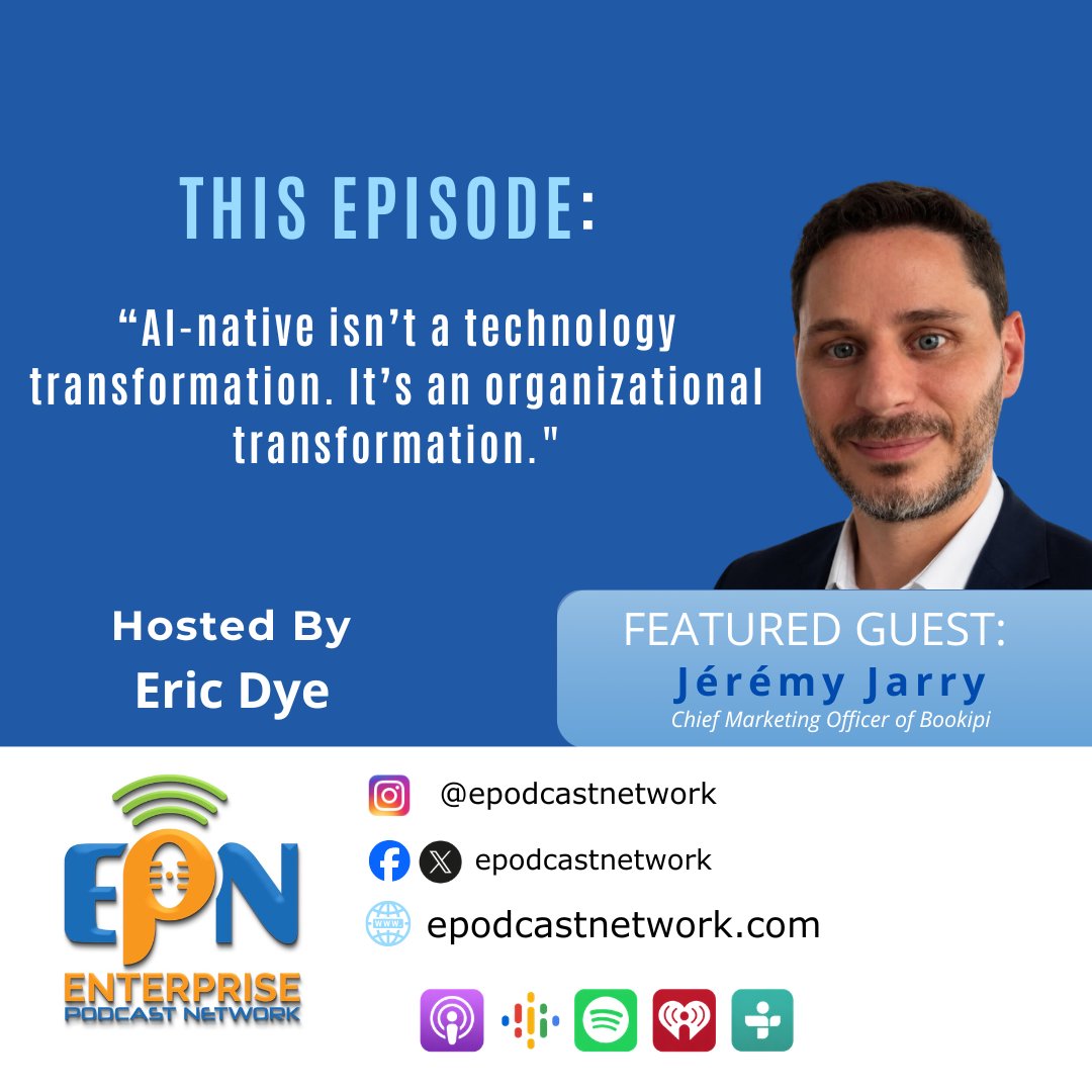 EPodcastNetwork's tweet photo. "AI-native isn’t a technology transformation. It’s an organizational transformation."

🎧 LISTEN HERE🎧: https://t.co/Hbug45cpGC

#AINative #AI #AITools #businessmanagement #businesspodcast https://t.co/98UNbKyjZ4