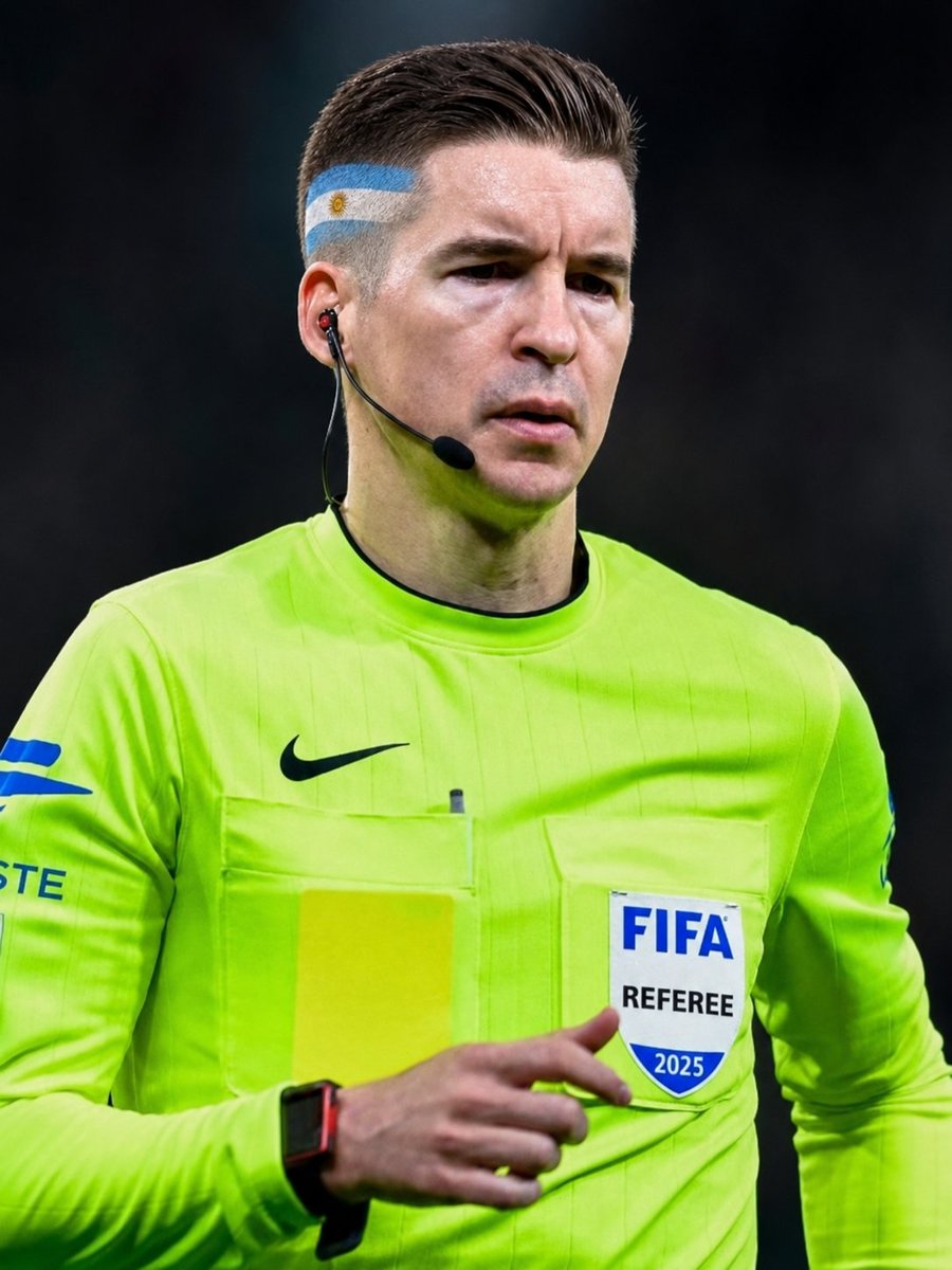 saymonlmo's tweet photo. Dibu Martinez lançando tendência, até o árbitro lançou o corte kkkk 
#vergonha #fifa #argentina https://t.co/RJyjCT0a94