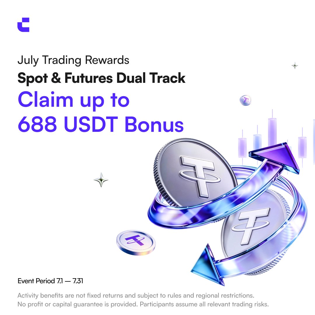 CoinWOfficial's tweet photo. July volume check 👀

Did your July trading beat June?

🟣 Futures boost: earn up to 300 USDT
💜 Spot boost: earn up to 388 USDT

Register first, then trade.

Learn more: https://t.co/vebQr7QOqi https://t.co/AFXdlO4xhz