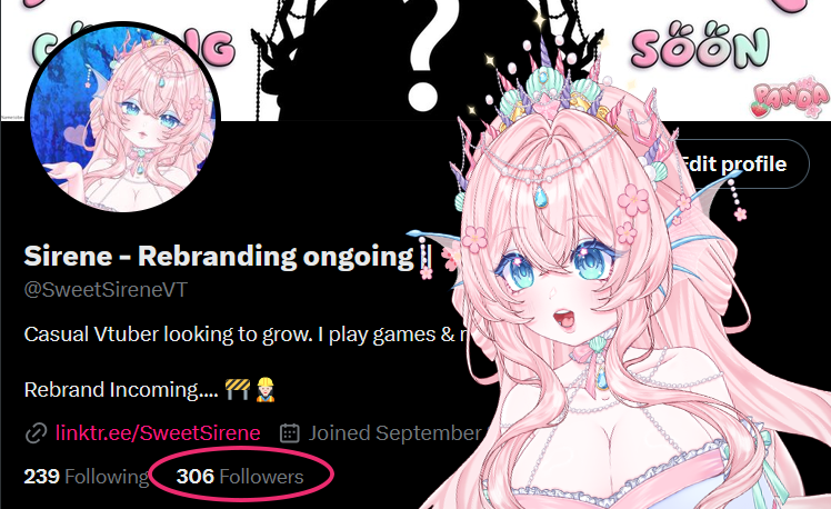SweetSireneVT's tweet photo. Wow! I've reached 300 followers on here now~ 🥰

And every day I'm getting closer and closer to 500 on Twitch 💜

Thank you so much! 🩷✨

#vtuber #Twitch #streamer #ENVtuber #SweetSirene https://t.co/bsTswLUyTf