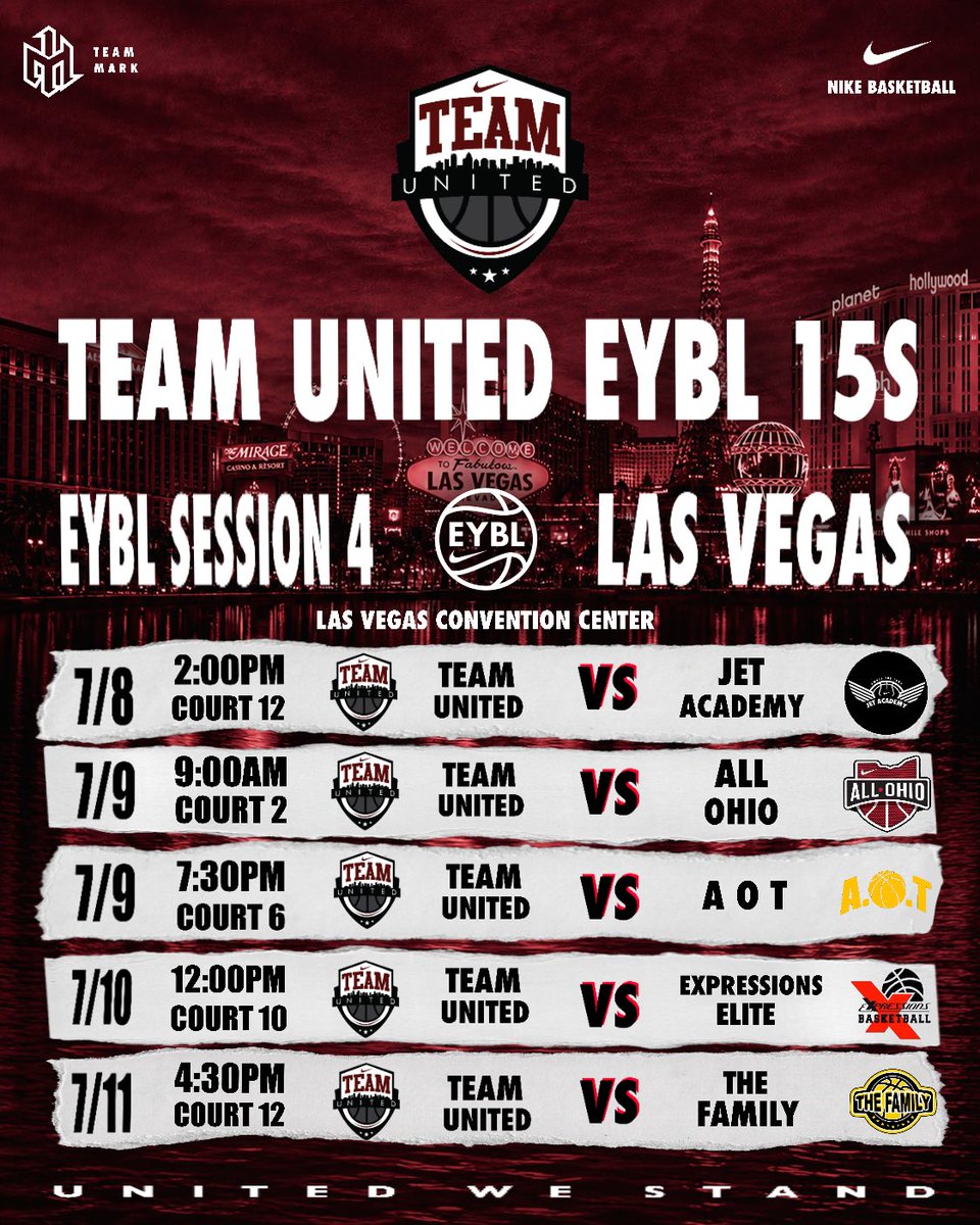 teamunitedhoops's tweet photo. 15’s, 16’s and 17’s upcoming schedules for EYBL Session 4 in Vegas. ✈️✈️✈️ Wheels up! @NikeEYB https://t.co/Fsms8o7Fa4