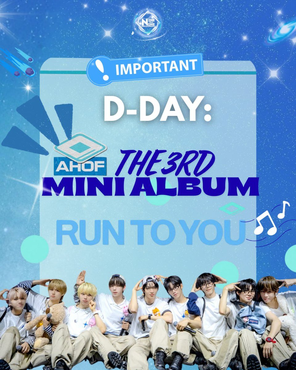 AHOFSTREAMVERSE's tweet photo. 🚨TODAY IS D-DAY!✨

RUN TO YOU RELEASES AT 6PM KST | 5PM PHT! 📢

Every single bit of help makes a huge difference! We strongly encourage everyone to join our streaming teams and support AHOF across all music platforms — especially if you have extra devices or free time to spare.
 
Also, please download and start grinding on all voting apps right now! Your efforts will help AHOF earn points and secure those well-deserved music show wins.
 
Always remember: we’re doing this for the boys. Every single one of them poured so much hard work and heart into this comeback — they deserve every ounce of our support and love.
 
LET’S GO, FOHAS! WE’LL BE READY WHEN IT DROPS! 🩵💙

#AHOF #아홉 @AHOF_official
#RUN_TO_YOU