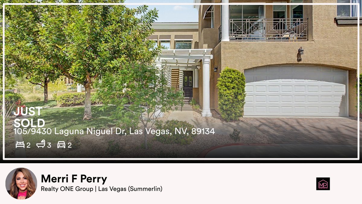 MerriPerry's tweet photo. 🛌 2 🛀 3 🚘 2
📍 105/9430 Laguna Niguel Dr, Las Vegas, NV, 89134

My latest sale on RateMyAgent.
Realestate 23128
https://t.co/omCyf91YdO

...
#ratemyagent #realestate https://t.co/TyrKS1Z4ho