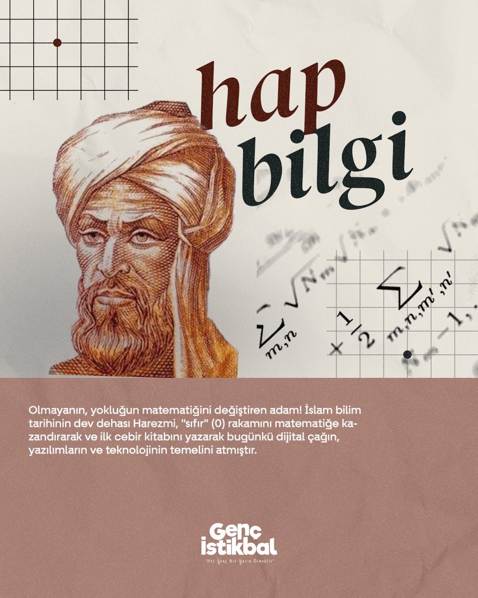 gencistikbal's tweet photo. ▣ Hap Bilgi | Harezmi
▸ Genç İstikbal
🌐 https://t.co/GK7stELv7a
#Gençİstikbal #Dergi #hapbilgi #Harezmi https://t.co/TMO7SXN3Zz