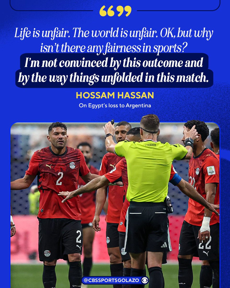 CBSSportsGolazo's tweet photo. Egypt head coach Hossam Hassan was furious with the officiating in the loss to Argentina 😬 https://t.co/DWiY5POFCz