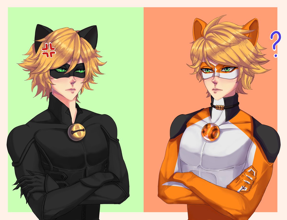 natyuwus's tweet photo. No fueran primos con carácter fuerte 🙂‍↔️ #miraculous #catnoir #chatnoir #felix #digitalart #art https://t.co/UtXMfWBiTe