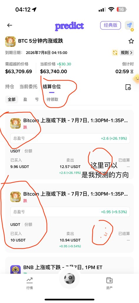 Howallu's tweet photo. @heyibinance 给你们币安提一个产品建议，就是图片结算这里，只有预测的结果，没有我预测的方向，你看图片 只有结果，如果也有一侧的方向是不是更好？@heyibinance @cz_binance 

希望你们采纳，你们看看图一和图二，我没有推特会员，所以我私信不了你们 https://t.co/3kZs5Ge7FZ