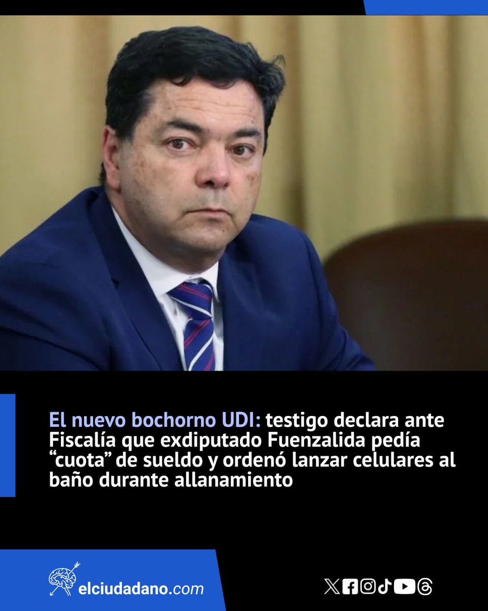 El_Ciudadano's tweet photo. En su testimonio, la exjefa de gabinete de Juan Manuel Fuenzalida declaró que cuando la Fiscalía allanó las oficinas del Congreso por el caso Lavín, el entonces diputado ordenó a todos sus asesores lanzar sus celulares por la taza del baño

¿Y tú, qué opinas? ¡Te leemos en los comentarios!

Lee la nota completa en el link 🔗https://t.co/uhVQ6kUrH2