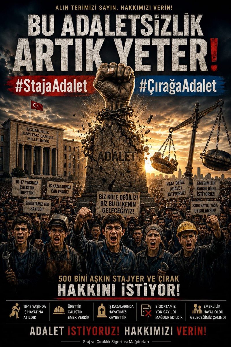 MuratCaner55's tweet photo. Çocuk yaşta tezgah başında ter döken stajyer ve çıraklarımızın sigorta mağduriyeti, sosyal devlet vizyonuyla çözülmelidir. 

@erdoganakgull @Akparti @akpartiistanbul @RTErdogan @isikhanvedat @memetsimsek @Muratav12037994 

Stajyer Çırağa Adalet Nerede
#StajyerçırakBursadaOlacak https://t.co/5uO48W3fUN