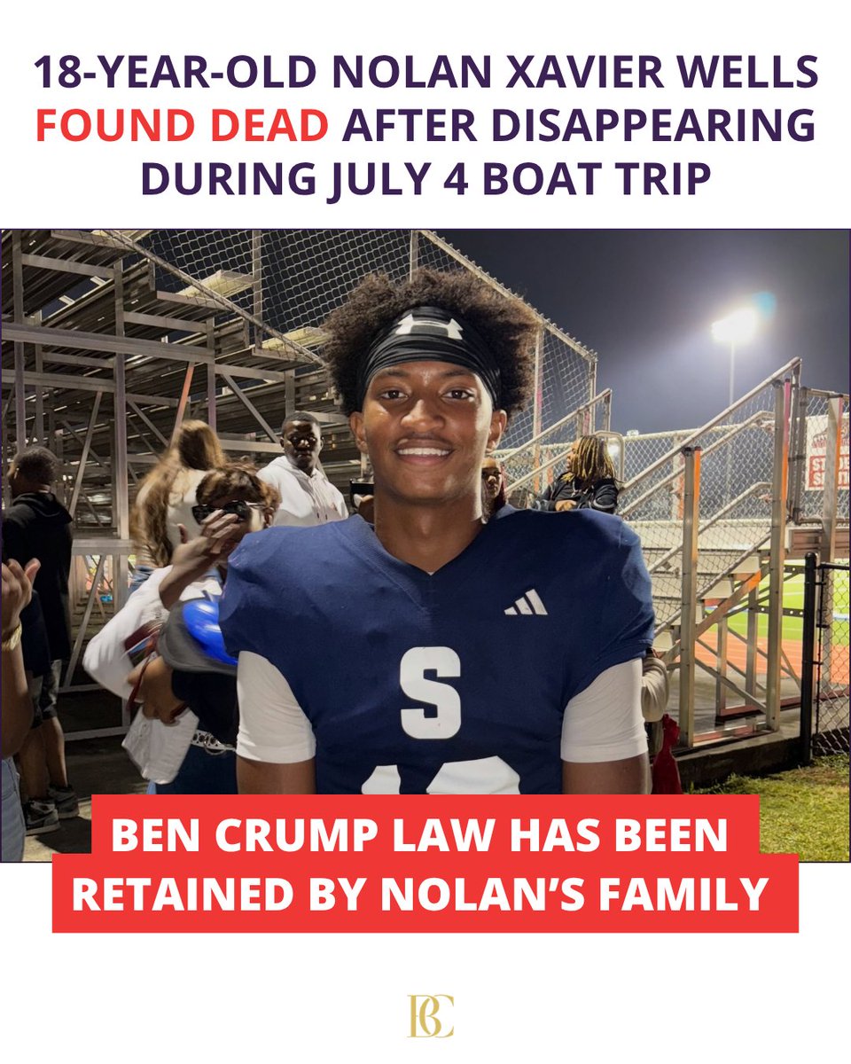 AttorneyCrump's tweet photo. We’ve been retained by the family of Nolan Wells — a beloved son, teammate and friend who went out to celebrate the Fourth of July and never came home. The wide receiver at Southwest Mississippi Community College was preparing to return for the upcoming football season and would have turned 19 next month. His family deserves answers. They deserve the truth. We will not rest until every fact about what happened to Nolan on Horn Island is brought into the light, and we call on investigators to pursue this case with the urgency and transparency this family deserves.  

📷: Christine Wonsley (Nolan’s Mom) via Facebook