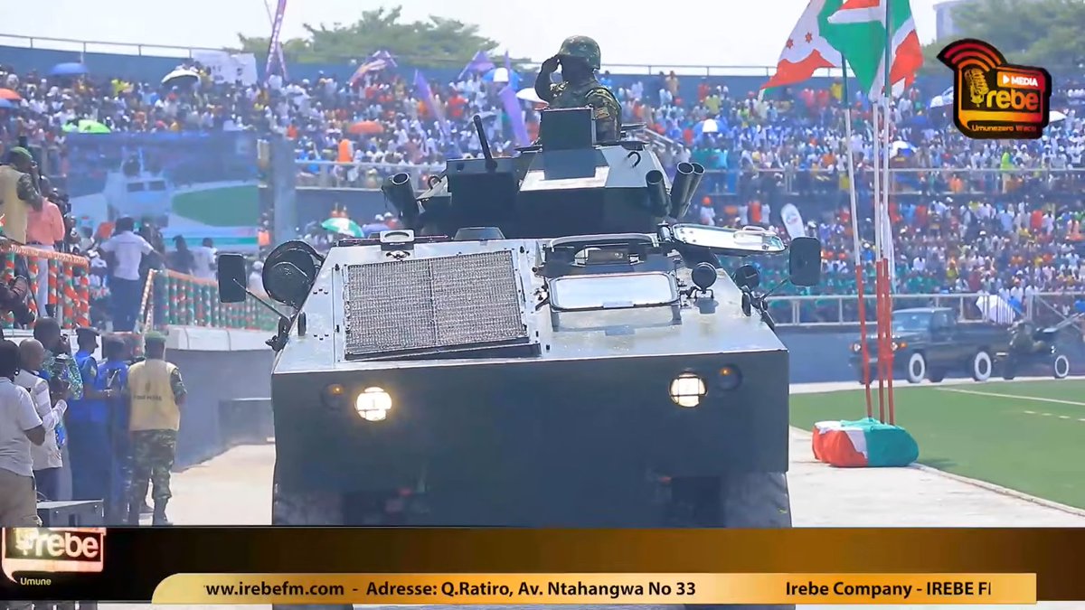 LeanderJobse's tweet photo. At its Independence Day Anniversary Parade on 1 July 2026, the Burundi Army showcased 3 Brazilian-made EE-11 Urutu APCs for the very first time. Their configuration (M7) suggests these were originally used by Dubai and supplied to Burundi second-hand by the United Arab Emirates https://t.co/CZrvqF0FKm