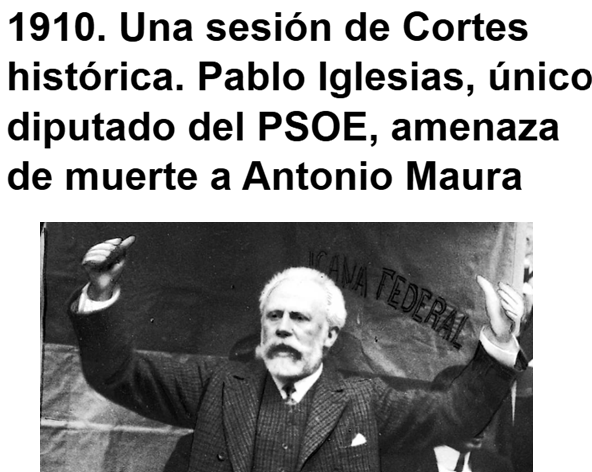 CCivicaCatalana's tweet photo. #TalDiaComoHoy de 1910 el fundador del PSOE amenazó de muerte desde la tribuna del Congreso a su oponente, el conservador Antonio Maura.

15 días más tarde, Maura sufrió un grave atentado.

El violento y antidemocrático tiene calles a su nombre por toda España.

#MemoriaHistórica https://t.co/kEkjA25vUw