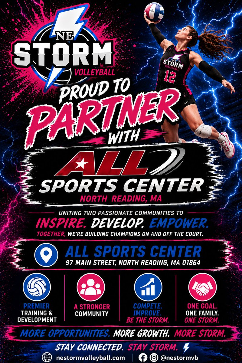 paulren6902's tweet photo. We're excited to announce our partnership with @All Sports Center! Together, we'll bring more volleyball opportunities to athletes across Massachusetts. Let's go!  @NEStormBball https://t.co/Th8rgJ5rbB