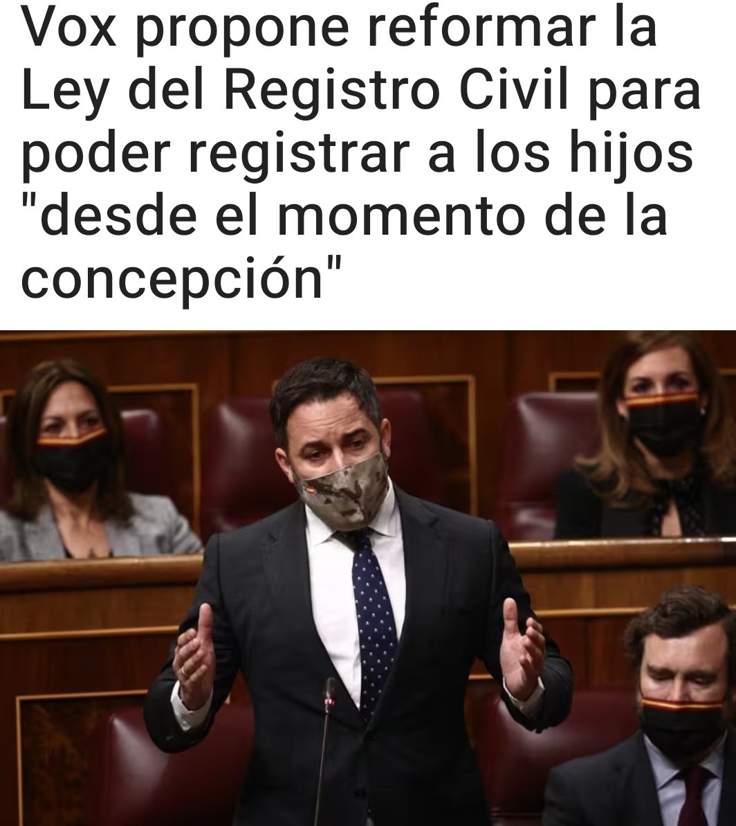DesmontandoAVOX's tweet photo. No habléis de “ley del concebido no nacido” *de Ayuso*.
Abascal, en 2021 ya propuso reformar la Ley del Registro Civil para poder registrar a los hijos "desde el momento de la concepción". https://t.co/q1XoNeBGNH