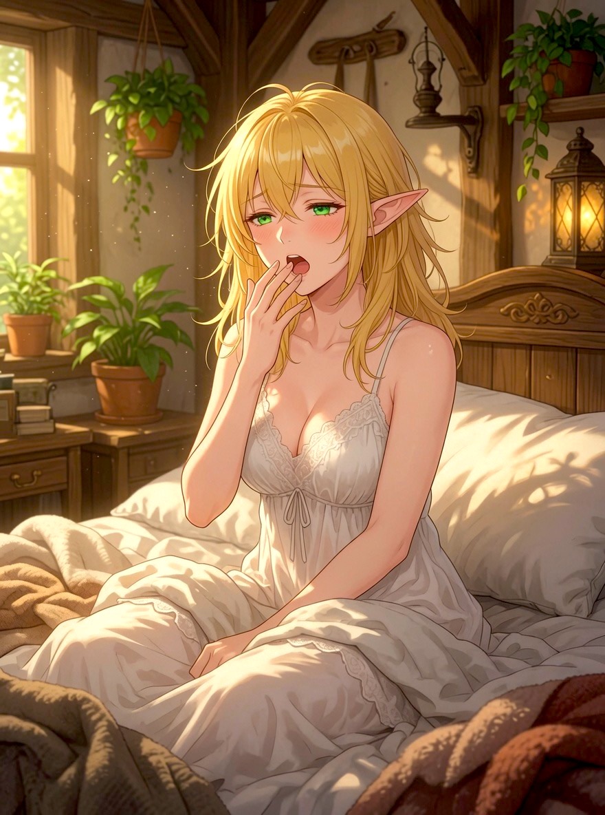 FionaSinclairok's tweet photo. Good morning, everyone~ ☀️

I woke up feeling so grateful for all of you. Thank you for supporting my adventures and walking this journey with me. It really means the world to me

My next small goal is to reach 400 followers ❤️  
Every effort we make, no matter how small, brings its own beautiful reward.

Let's do our best together today! ✨

#AIイラスト #オリジナル #AIart #CozyFantasy #ElfMage #FantasyOC #FantasyArt #SliceOfLife