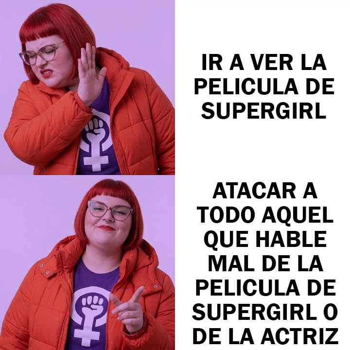 espejodelprogre's tweet photo. Los progres harán lo que sea por la pelicula menos ir a verla XD.
#Feminismo #Feminista #Progre #supergirl #meme #humor https://t.co/L7ix4BJmZU