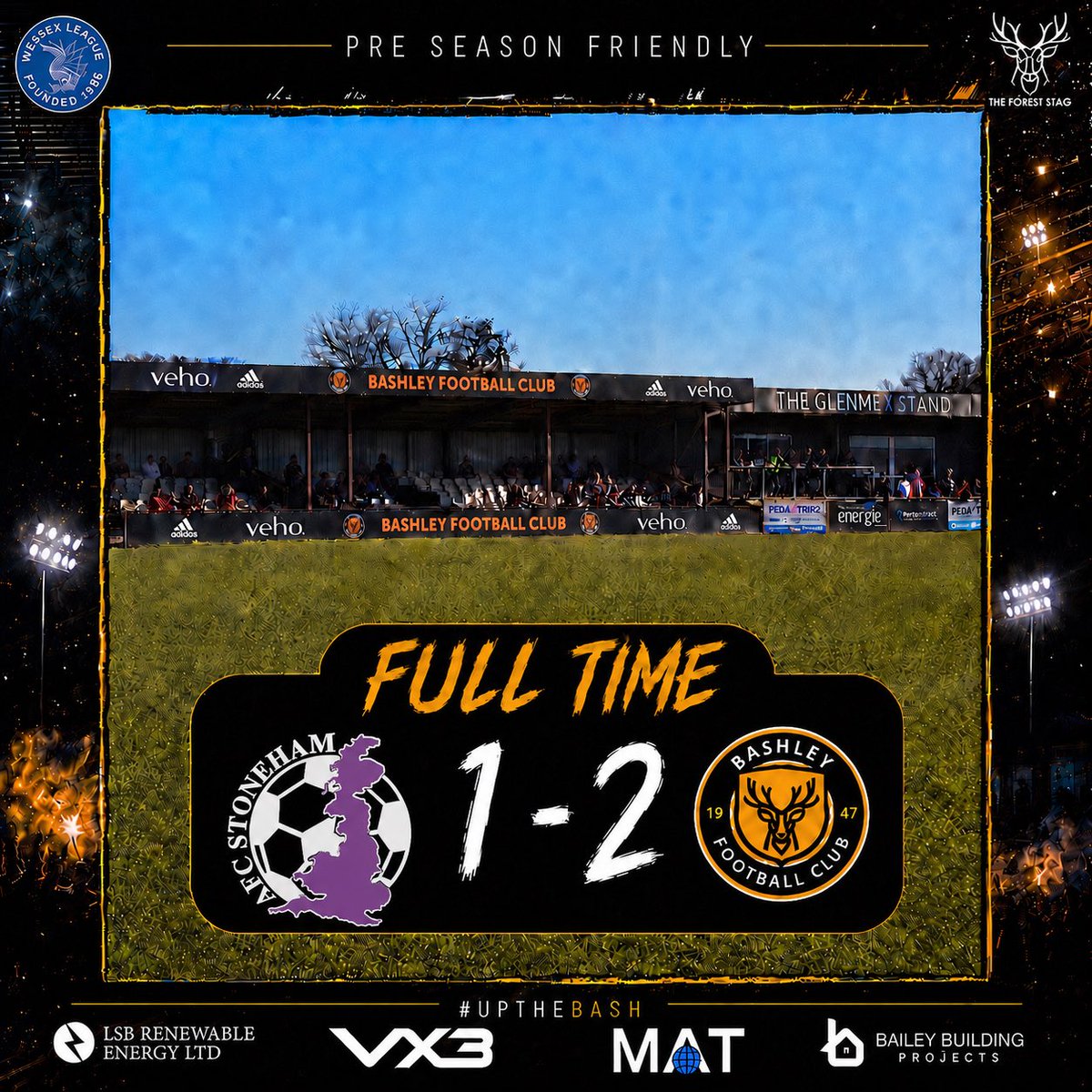 BashleyFootball's tweet photo. Another Pre Season win on the road.

Well played Bash 👏

Thank you @afc_stoneham for hosting us this evening and we wish you all the very best for the coming season.

#UpTheBash #WeAreBashley #PreSeason https://t.co/AJcXLhjOE3