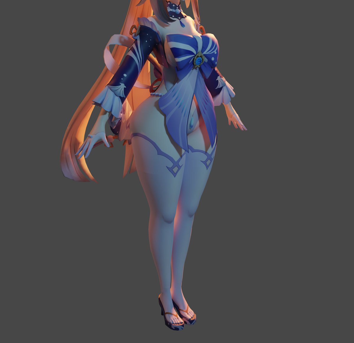 xezel3D's tweet photo. Wip Kokomi https://t.co/PKig8EKaLw