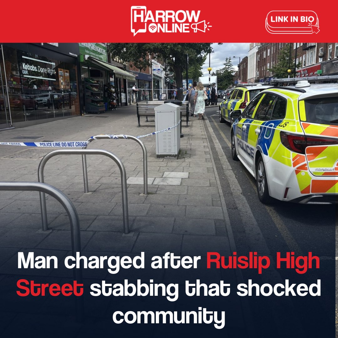 harrowonline's tweet photo. A man has been charged following a stabbing on Ruislip High Street that left a 45-year-old man in hospital and prompted a major emergency response, with many residents describing the incident as a shock to the local community. #Ruislip #News #HarrowOnline https://t.co/K0ogGijgsB