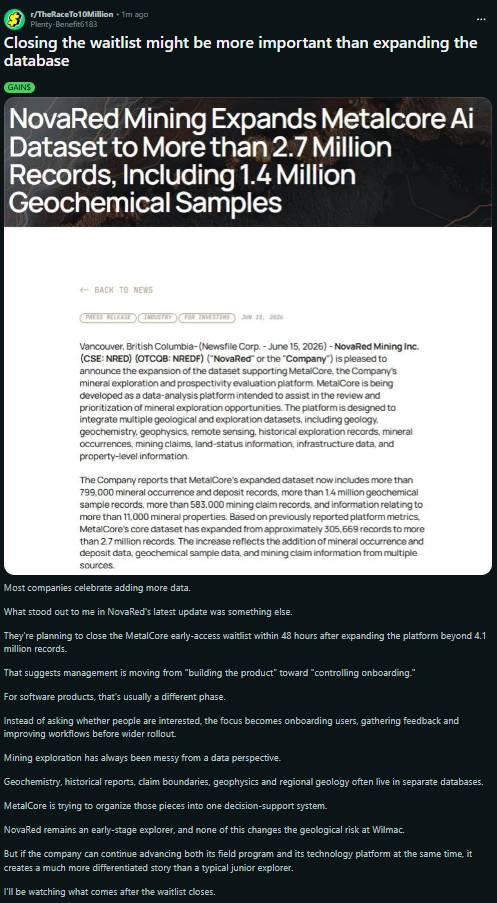 khcjy91147866's tweet photo. NovaRed added more than 1.4M records to MetalCore since its previously reported total. That gives the first users a broader analytical base. NRED / NREDF NFA.
#ARGEGY #ARGxEGI #EGYARG #LALocketTour #moreTrends
$AMZN $RUN $PLUG $RIG $RH https://t.co/WtCrNpswmj