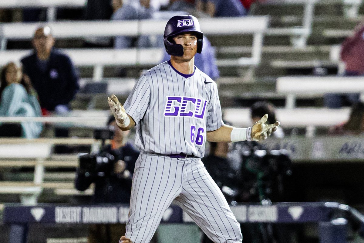 GCU_Baseball's tweet photo. Tanner Johns ended the regular season with four homers in his last eight starts.

That success has continued into summer ball where he's a @WCLBaseball All-Star. ⭐️ https://t.co/eOQ3XeYnOY
