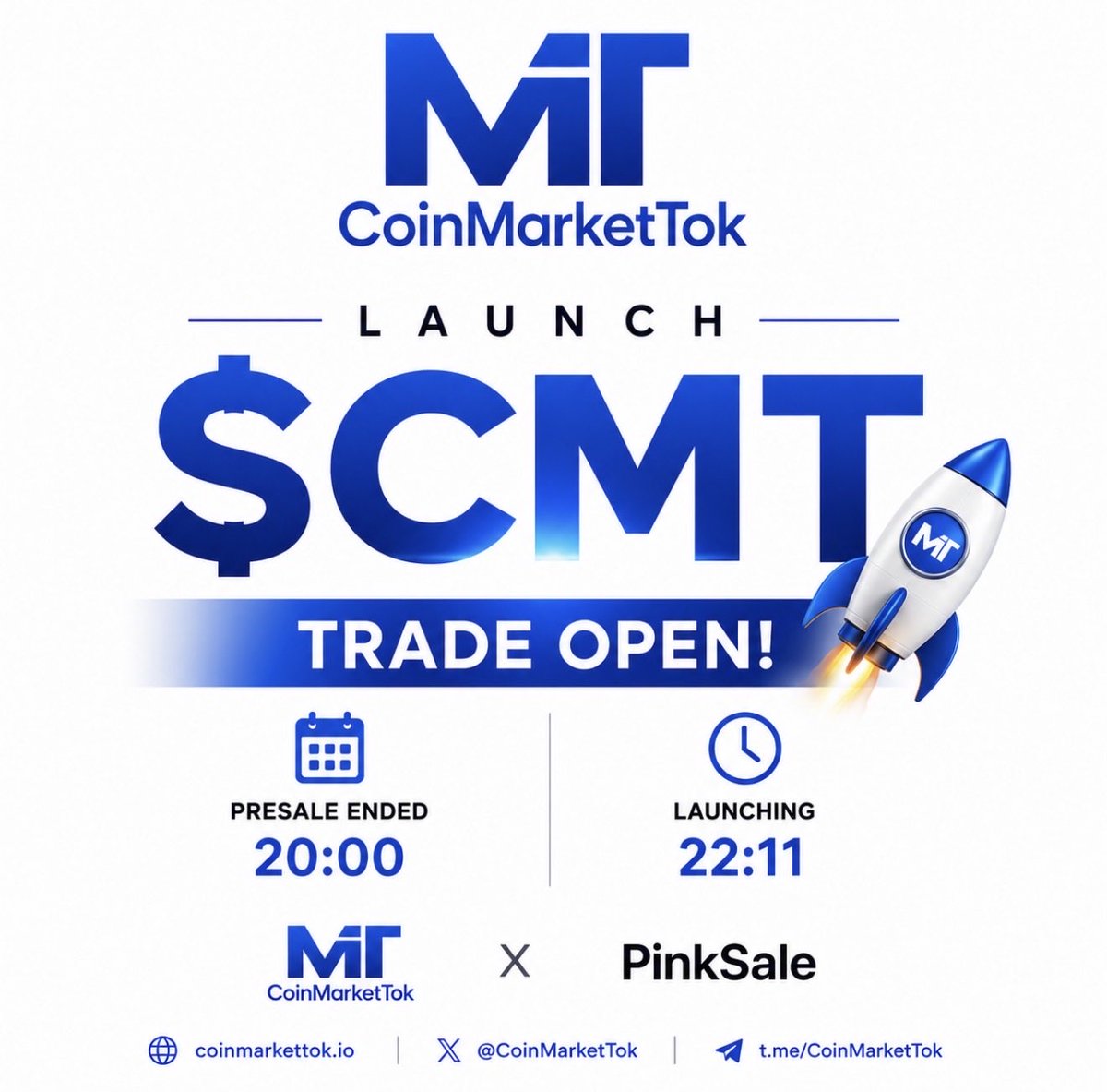 CoinMarketTok's tweet photo. 🚨 $CMT IS LAUNCHING — TRADE OPENS AT 22:11! 🚀🔥

The presale chapter is closed. Now the real market journey begins. 🌍💎

⏰ 22:11 — GET READY.
🔁 RETWEET. LIKE. SHARE. SPREAD THE WORD.

📊 DEXView:
https://t.co/ge8vXT0qSQ

📈 DEXTools:
https://t.co/rpXRfLS7gm

📍 $CMT Address:
3Sq9MfX1md1THUpJmX2T5AugJmLq1WtRwWGZHAnyyvSD

🌐 Official Platform:
https://t.co/ZtiOkVbUoS

@CoinMarketTok @solana @DEXToolsApp @dexview @binance @Bybit_Official @coinbase @MEXC @bitget @kucoincom 

THE NEXT CHAPTER STARTS NOW. 🔥🚀

#CMT #CoinMarketTok #Solana #Crypto