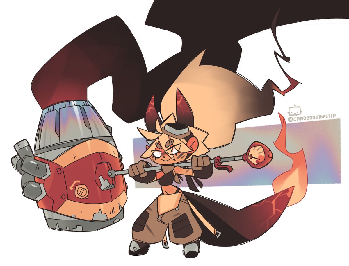 Cardbordtoaster's tweet photo. no, her hammer isn't too big, actually.
[commission] https://t.co/oaY3z5lcfd