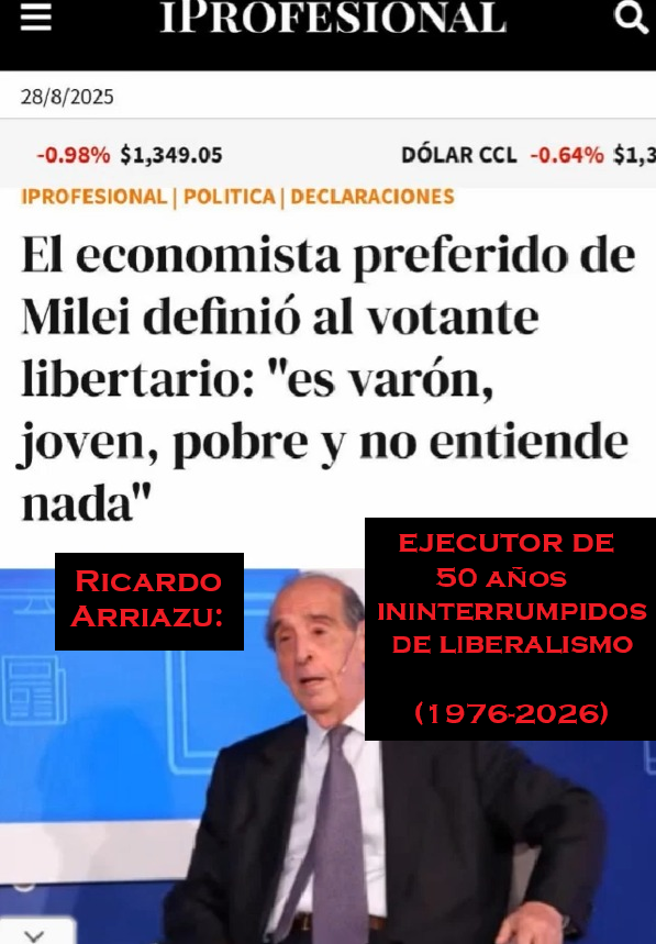 Politicows2001's tweet photo. @JMilei @LuisCaputoAR @fedesturze @Kicker0024 Y, cincuenta años de decadencia. Medio siglo de liberalismo financiero.
Nos empeñas en dólares con el mismo Caputo a quien recontra reputaste por devolvernos al FMI. Mandaste bonos del estado a tazas de hiper inflación.
Vos no crees en nada, nunca creíste en nada. Cagador serial https://t.co/5IUXRgDvTg