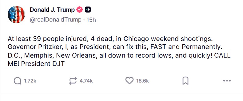 ILGOP's tweet photo. President Trump called it out: Illinois deserves leaders who take public safety seriously.

Back law enforcement. Protect families. Stop changing the subject. https://t.co/2SdRjIxyqV