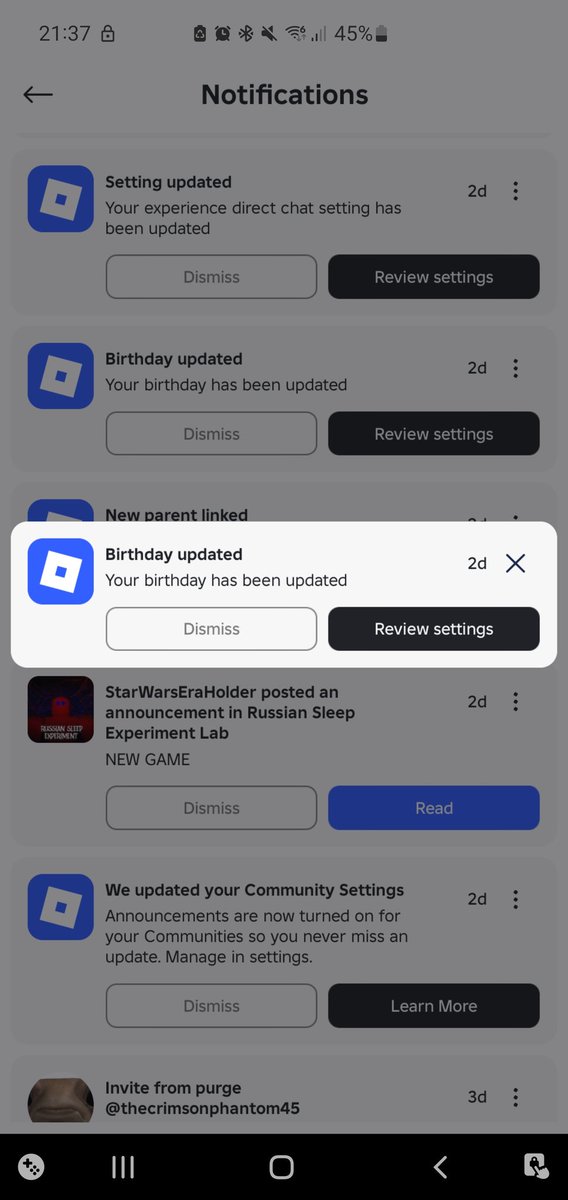 alloyd141's tweet photo. @Roblox my sons account got hacked and they changed his dob and added a parent account I have managed to get back in but your support chat was useless to start off with https://t.co/6a1curm8Wl